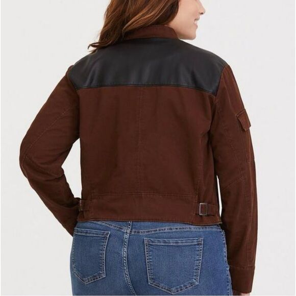 Her Universe Torrid Star Wars Solo Faux Leather Twill Jacket Size 2 (18-20) - Picture 7 of 8